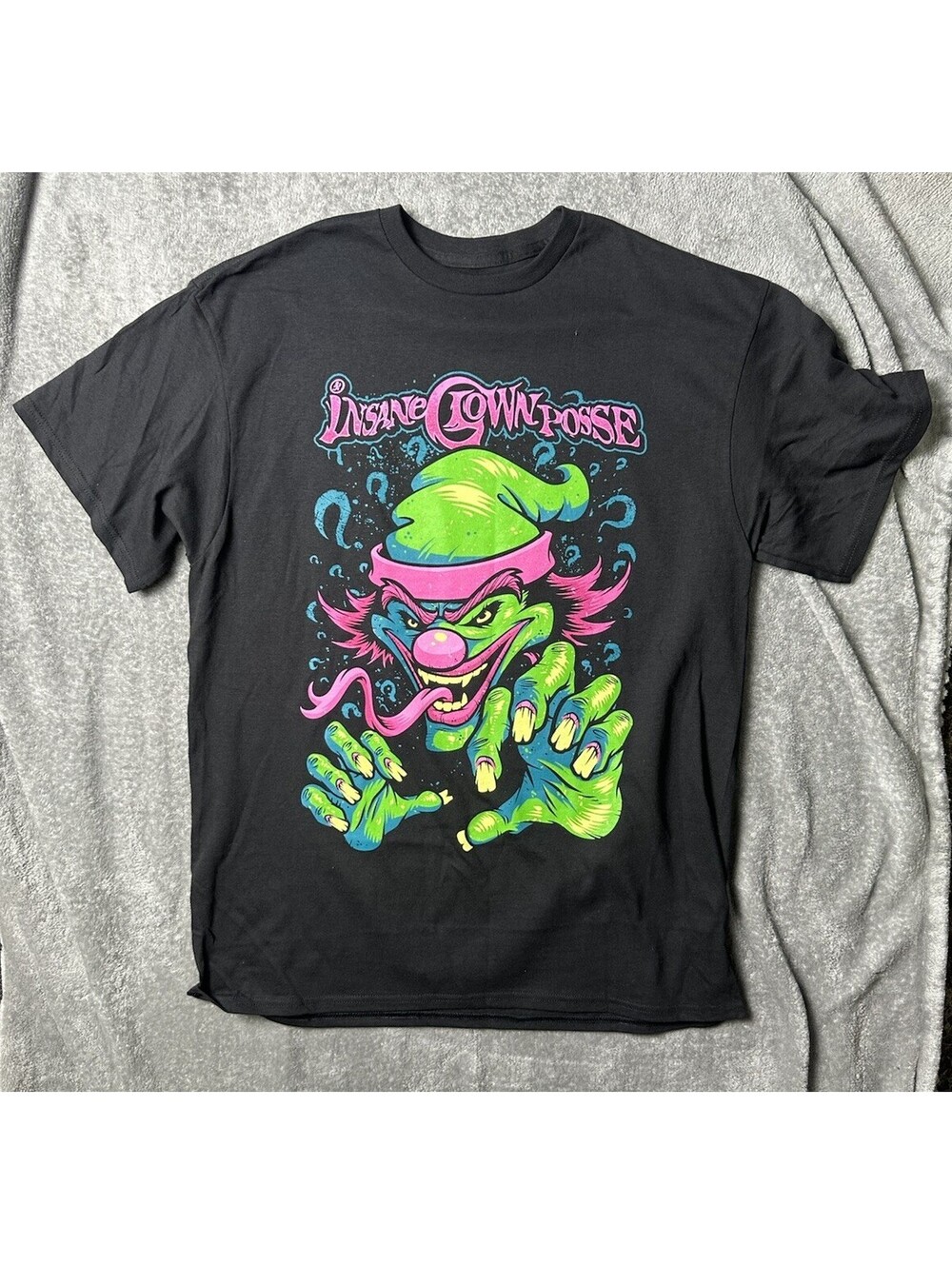 Insane Clown Posse ICP Neon Clown T Shirt Large Juggalo Horror Rap Tee